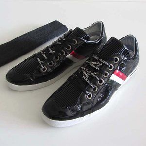 new DOLCE GABBANA patent low-top sneakers 11/12 US